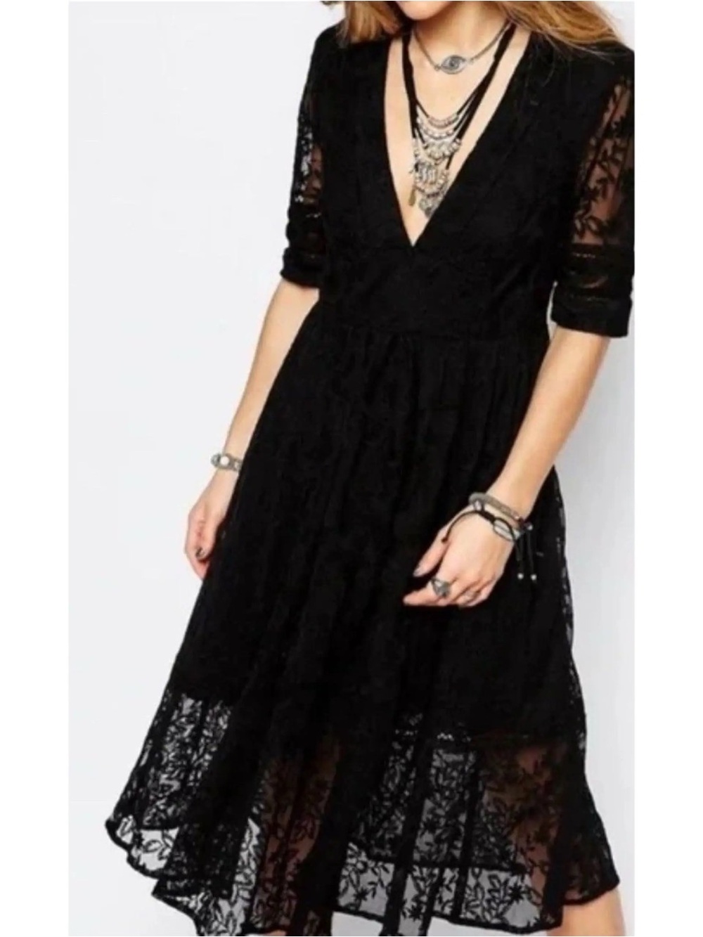 Free People Women’s Mountain Laurel Lace Midi Dress